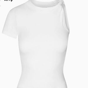 KHY - One Shoulder Twist Tee, White